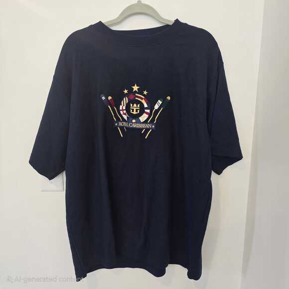 Royal Caribbean International Other - Vintage Royal Caribbean Cruise Wear Shirt Size XXL Navy Embroidered Old Money